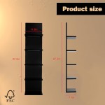 Homaterial 5-stufiges Wandregal, schwarze moderne vertikale Lack-Wandregale mit Licht, Wandhalterung, schwebende Säule, Heimdekor-Regale für Schlafzimmer, Wohnzimmer, Schminktisch-Aufbewahrungsdisplay Homaterial 5-stufiges Wandregal, schwarze moderne vertikale Lack-Wandregale mit Licht, Wandhalterung, schwebende Säule, Heimdekor-Regale für Schlafzimmer, Wohnzimmer, Schminktisch-Aufbewahrungsdisplay