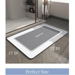 MontVoo-Badezimmerteppich, rutschfest, super saugfähig, schmutzabweisend, schnell trocknend, dünner Badteppich, Badematten für Badezimmer, Boden, Badewanne, Waschtisch, Badematte, Badvorleger, pflegeleicht, 43,2 x 68,6 cm, Grau MontVoo-Badezimmerteppich, rutschfest, super saugfähig, schmutzabweisend, schnell trocknend, dünner Badteppich, Badematten für Badezimmer, Boden, Badewanne, Waschtisch, Badematte, Badvorleger, pflegeleicht, 43,2 x 68,6 cm, Grau