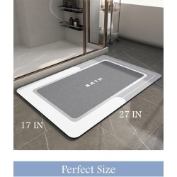 MontVoo-Badezimmerteppich, rutschfest, super saugfähig, schmutzabweisend, schnell trocknend, dünner Badteppich, Badematten für Badezimmer, Boden, Badewanne, Waschtisch, Badematte, Badvorleger, pflegeleicht, 43,2 x 68,6 cm, Grau MontVoo-Badezimmerteppich, rutschfest, super saugfähig, schmutzabweisend, schnell trocknend, dünner Badteppich, Badematten für Badezimmer, Boden, Badewanne, Waschtisch, Badematte, Badvorleger, pflegeleicht, 43,2 x 68,6 cm, Grau