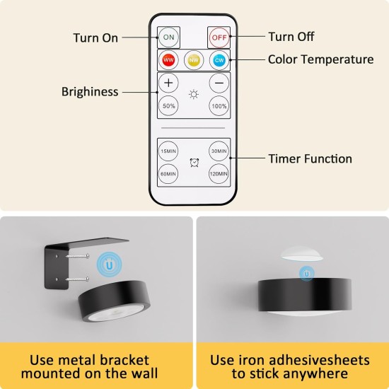 3er-Pack Bilderleuchten für die Wand, wiederaufladbare batteriebetriebene Wandleuchten, Bilderrahmenleuchten mit 3 Beleuchtungsmodi, kabellose magnetische Malleuchte mit Fernbedienung und Timer (schwarz, 3er-Pack) 3er-Pack Bilderleuchten für die Wand, wiederaufladbare batteriebetriebene Wandleuchten, Bilderrahmenleuchten mit 3 Beleuchtungsmodi, kabellose magnetische Malleuchte mit Fernbedienung und Timer (schwarz, 3er-Pack)