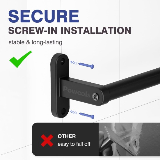 Mattschwarzer Handtuchhalter für Badezimmer – 61 cm rostfreier Handtuchhalter, stabile Handtuchstange zur Wandmontage, platzsparender Handtuchhalter, Badezimmer-Accessoires, Heimdekoration, Essentials für die Wohnung