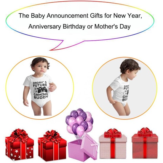 Daday's Future Gaming Buddy Bodys, lustige Babykleidung, niedliche Strampler-Outfits aus Baumwolle für Jungen und Mädchen, 0–24 Monate Daday's Future Gaming Buddy Bodys, lustige Babykleidung, niedliche Strampler-Outfits aus Baumwolle für Jungen und Mädchen, 0–24 Monate