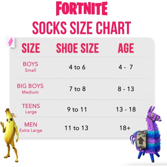 FORTNITE Fun: 6er-Pack hohe Socken für Jungen und Teenager – lebendige Gaming-Designs, bequeme Passform, langlebige Materialien