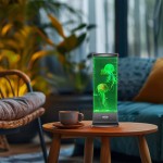 COLORLIFE Elektrische Quallenbecken-Tischlampe mit farbwechselndem Licht, Geschenk für Kinder, Männer und Frauen, Heimdeko für Zimmer, Stimmungslicht zum Entspannen (schwarz)