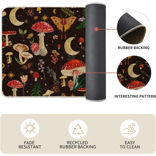 Artoid Mode Schwarze Pilze Schmetterling Frühling Küchenmatten 2er-Set, Heimdekor-Küchenteppiche mit niedrigem Profil für den Boden – 17 x 29 und 17 x 47 Zoll Artoid Mode Schwarze Pilze Schmetterling Frühling Küchenmatten 2er-Set, Heimdekor-Küchenteppiche mit niedrigem Profil für den Boden – 17 x 29 und 17 x 47 Zoll