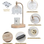 Kerzenwärmerlampe mit Timer und Dimmer, elektrisches Goldlicht, Geschenke für Frauen, Schmelzwachswärmerlampe mit 2 Glühbirnen für Kerzengläser, Einweihungsparty, neue Heimdekoration, Schlafzimmer