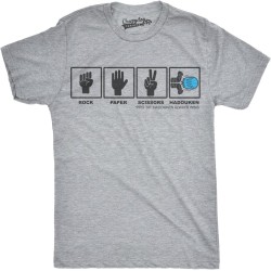 Herren Rock Paper Scissors Hadouken T-Shirt Lustiges Video-Gamer-Nerdy-Grafik-T-Shirt