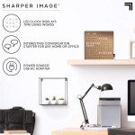 Sharper Image LED-Wort-Digitaluhr, 7,75 Zoll, Kupfer-Finish, leuchtende Schreibtisch- und Wanduhr, moderne Zeitanzeige, Regal- oder Wanddekoration für Heimbüro, Wohnzimmer, Küche und Schlafzimmer, Einweihungsgeschenk