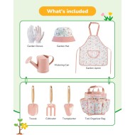 Gartenset für Kinder, Spielzeug, hochwertiges Gartenwerkzeugset für Kinder und Kleinkinder, inklusive zwei Schaufeln, Gartenhut, Rechen, Schürze, Handschuhe, Gießkanne und Werkzeugtasche (Rosa) Gartenset für Kinder, Spielzeug, hochwertiges Gartenwerkzeugset für Kinder und Kleinkinder, inklusive zwei Schaufeln, Gartenhut, Rechen, Schürze, Handschuhe, Gießkanne und Werkzeugtasche (Rosa)
