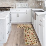 Artoid Mode Pilze Schmetterling Frühling Küchenmatten 2er-Set, Heimdekor-Küchenteppiche mit niedrigem Profil für den Boden – 17 x 29 und 17 x 47 Zoll