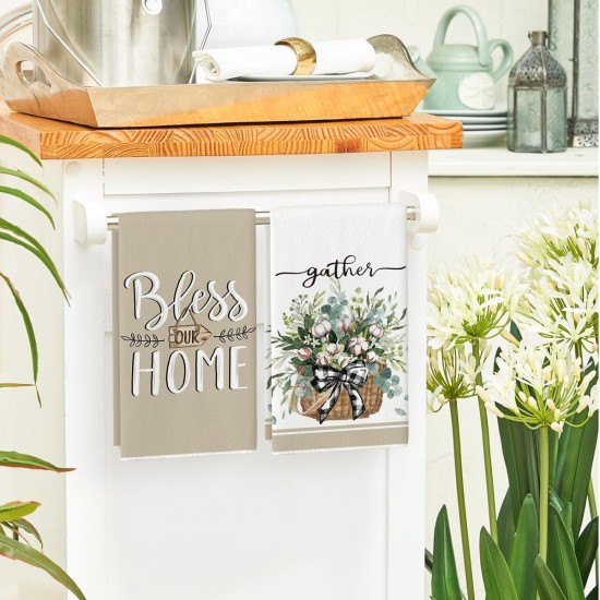 Artoid Mode Eukalyptus-LKW-Blumenkorb, Frühlings-Küchentücher, Geschirrtücher, 45,7 x 66 cm, Bauernhaus-Dekoration, Handtücher, 4er-Set Artoid Mode Eukalyptus-LKW-Blumenkorb, Frühlings-Küchentücher, Geschirrtücher, 45,7 x 66 cm, Bauernhaus-Dekoration, Handtücher, 4er-Set