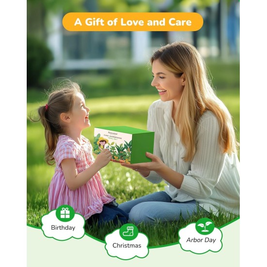 Gartenset für Kinder, Spielzeug, hochwertiges Gartenwerkzeugset für Kinder und Kleinkinder, inklusive zwei Schaufeln, Gartenhut, Rechen, Schürze, Handschuhe, Gießkanne und Werkzeugtasche (Rosa)