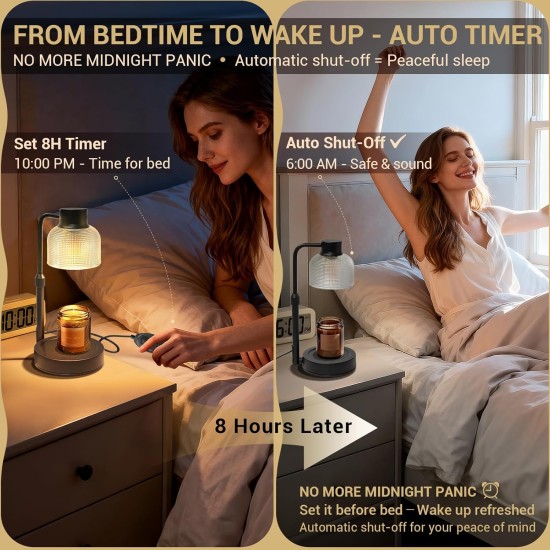 KLL Kerzenwärmerlampe mit Timer: Muttertagsgeschenke, Geburtstagsgeschenke für Frauen und Mütter – Einweihungsgeschenk, neue Heimdekoration – Wachsschmelzwärmer für Duftkerzen im Glas