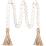 Meplait 39 Zoll Holzperlengirlande Bauernhaus mit Quasten, vielseitige Gebetsperlen, Boho-Chic, Wandbehang, Heimdekoration (natürlich) Meplait 39 Zoll Holzperlengirlande Bauernhaus mit Quasten, vielseitige Gebetsperlen, Boho-Chic, Wandbehang, Heimdekoration (natürlich)