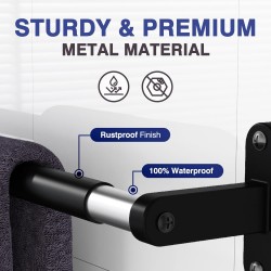 Mattschwarzer Handtuchhalter für Badezimmer – 61 cm rostfreier Handtuchhalter, stabile Handtuchstange zur Wandmontage, platzsparender Handtuchhalter, Badezimmer-Accessoires, Heimdekoration, Essentials für die Wohnung Mattschwarzer Handtuchhalter für Badezimmer – 61 cm rostfreier Handtuchhalter, stabile Handtuchstange zur Wandmontage, platzsparender Handtuchhalter, Badezimmer-Accessoires, Heimdekoration, Essentials für die Wohnung