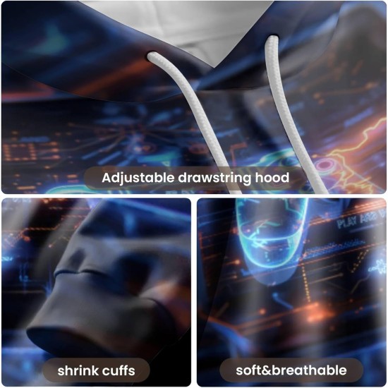 3D-gedruckter Kapuzenpullover, hochauflösende Grafik, bequeme und stilvolle, atmungsaktive Unisex-Stoffe, ideal für Freizeitkleidung