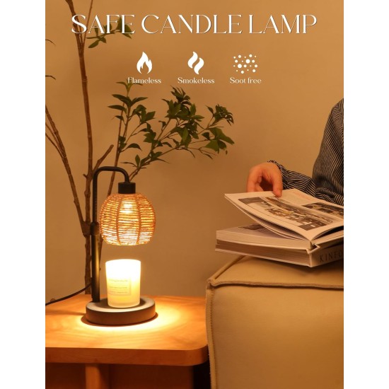 Kerzenwärmerlampe mit Timer, dimmbar, natürliches Weben, elektrische Boho-Kerzenlampe, Wachswärmerlampe für Muttertagsgeschenke für Mama, Einweihungsgeschenke, neue Heimdekoration Kerzenwärmerlampe mit Timer, dimmbar, natürliches Weben, elektrische Boho-Kerzenlampe, Wachswärmerlampe für Muttertagsgeschenke für Mama, Einweihungsgeschenke, neue Heimdekoration