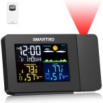 SMARTRO SC91 Projektionswecker für Schlafzimmer mit Wetterstation, kabellosem Innen- und Außenthermometer, Temperatur- und Feuchtigkeitsmonitor, Messgerät und Hygrometer SMARTRO SC91 Projektionswecker für Schlafzimmer mit Wetterstation, kabellosem Innen- und Außenthermometer, Temperatur- und Feuchtigkeitsmonitor, Messgerät und Hygrometer