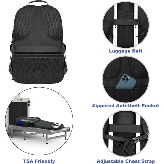 Z-MGKISS Gaming Laptop Travel Backpack Fits 18.4"-19" Laptops, Extra Large TSA Carry On Bag, College Business Work Mens Backpack, Blue