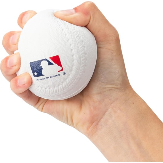 Franklin Sports Foam Baseballs - Soft Foam Practice Baseballs for Kids - Perfect for Hitting and Indoor or Outdoor Play - 3 Pack - Official MLB Licensed Product