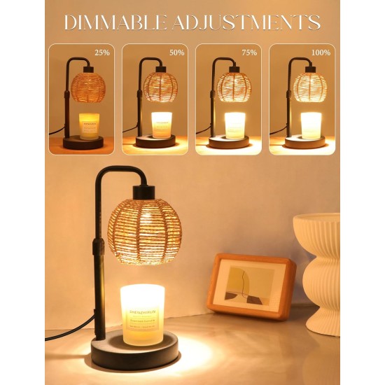 Kerzenwärmerlampe mit Timer, dimmbar, natürliches Weben, elektrische Boho-Kerzenlampe, Wachswärmerlampe für Muttertagsgeschenke für Mama, Einweihungsgeschenke, neue Heimdekoration Kerzenwärmerlampe mit Timer, dimmbar, natürliches Weben, elektrische Boho-Kerzenlampe, Wachswärmerlampe für Muttertagsgeschenke für Mama, Einweihungsgeschenke, neue Heimdekoration