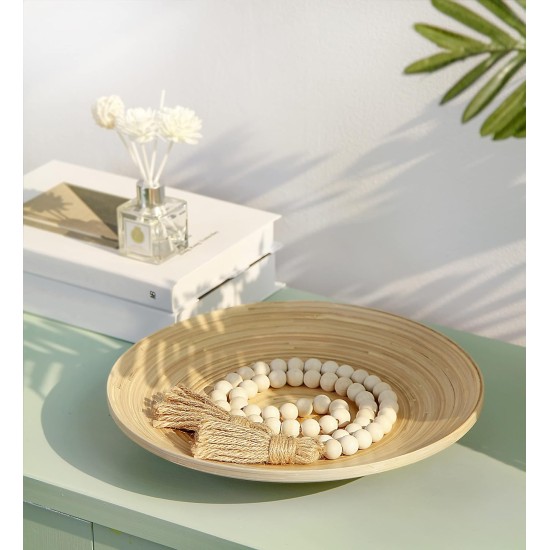 Meplait 39 Zoll Holzperlengirlande Bauernhaus mit Quasten, vielseitige Gebetsperlen, Boho-Chic, Wandbehang, Heimdekoration (natürlich) Meplait 39 Zoll Holzperlengirlande Bauernhaus mit Quasten, vielseitige Gebetsperlen, Boho-Chic, Wandbehang, Heimdekoration (natürlich)