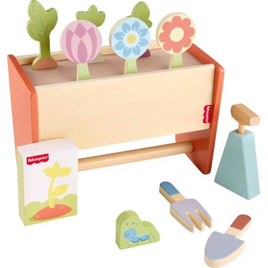 Fisher-Price Holzspielzeug Tiny Garden Caddy, 12-teiliges Set mit Holzwerkzeugen und Pflanzen für Vorschulkinder ab 3 Jahren Fisher-Price Holzspielzeug Tiny Garden Caddy, 12-teiliges Set mit Holzwerkzeugen und Pflanzen für Vorschulkinder ab 3 Jahren