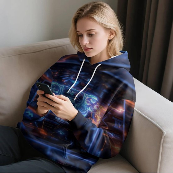 3D-gedruckter Kapuzenpullover, hochauflösende Grafik, bequeme und stilvolle, atmungsaktive Unisex-Stoffe, ideal für Freizeitkleidung