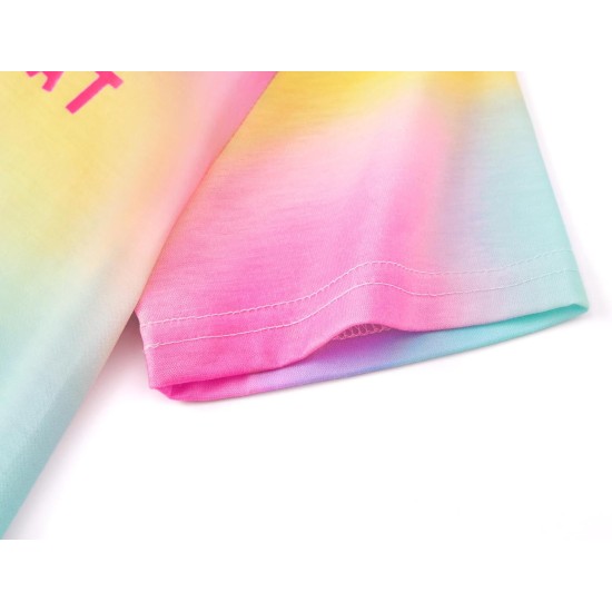 Tebbis Nachthemd für Teenager/kleine Mädchen – Sommer-Nachtwäsche mit kurzen Ärmeln, trendiges Batik-Nachthemd mit Spiralmuster, Pyjama, Größe 6–16