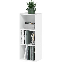 Furinno LUDER Bücherregal, 3-Würfel-Bücherregal, Bücherregal mit offenen Regalen, 9,3 x 12 x 31,5, für Wohnzimmer, Schlafzimmer, Heimbüro, Weiß