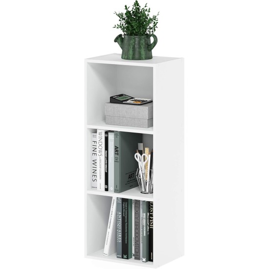 Furinno LUDER Bücherregal, 3-Würfel-Bücherregal, Bücherregal mit offenen Regalen, 9,3 x 12 x 31,5, für Wohnzimmer, Schlafzimmer, Heimbüro, Weiß Furinno LUDER Bücherregal, 3-Würfel-Bücherregal, Bücherregal mit offenen Regalen, 9,3 x 12 x 31,5, für Wohnzimmer, Schlafzimmer, Heimbüro, Weiß