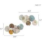 Madison Park Wandkunst-Wohnzimmerdekoration – Lenzie-Metall-Abstrakte Küstendekoration, Wohnakzent, moderne Küche, Esszimmer-Dekoration, fertig zum Aufhängen für Schlafzimmer, 39,9 cm B x 67,9 cm L, mehrfarbig, 2-teilig