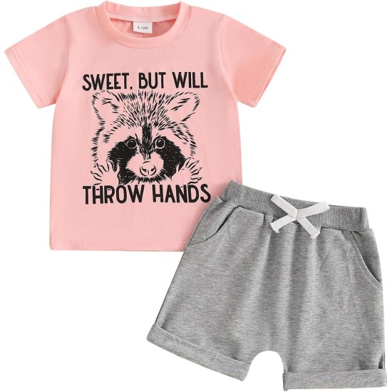 Sejardin Baby Mädchen Sommer Outfit Kleinkind Brief Drucken Kurzarm T Shirt Tops und Stretch Shorts 6 12 18 24M 2T Mädchen Kleidung