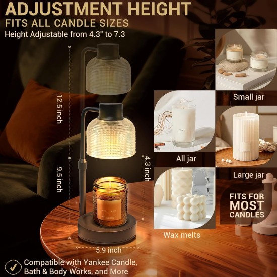 KLL Kerzenwärmerlampe mit Timer: Muttertagsgeschenke, Geburtstagsgeschenke für Frauen und Mütter – Einweihungsgeschenk, neue Heimdekoration – Wachsschmelzwärmer für Duftkerzen im Glas