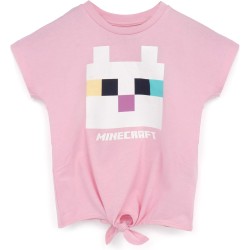 Minecraft Kitty Front Tie Mädchen rosa T-Shirt Gamer Tee