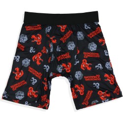 INTIMO Dungeons and Dragons Herren-Boxershorts mit D20-Würfel- und D&D-Logo für Erwachsene, lange Beinunterwäsche