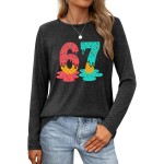 Six Seven Ice Cream Shirts für Frauen, Ice Cream Drip Shirt, lustige 6 7 Meme Langarm-Tops Six Seven Ice Cream Shirts für Frauen, Ice Cream Drip Shirt, lustige 6 7 Meme Langarm-Tops