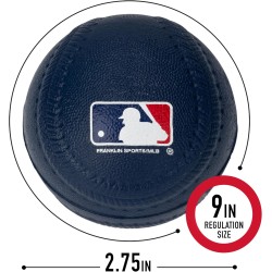 Franklin Sports Foam Baseballs - Soft Foam Practice Baseballs for Kids - Perfect for Hitting and Indoor or Outdoor Play - 3 Pack - Official MLB Licensed Product