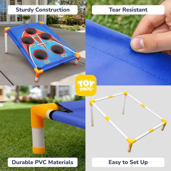 TOY Life Sitzsäcke werfen Karnevalsspiele, Cornhole, Outdoor-Spielzeug für Kinder im Alter von 4–8 Jahren, Hinterhofspiel für Sport und Outdoor-Spiele, Outdoor-Spielzeug für Kinder im Alter von 5–7 Jahren, Familien-Rasenhof-Spiele, Geburtstagsfeier, Gesch
