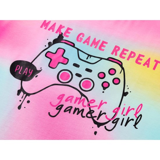 Tebbis Nachthemd für Teenager/kleine Mädchen – Sommer-Nachtwäsche mit kurzen Ärmeln, trendiges Batik-Nachthemd mit Spiralmuster, Pyjama, Größe 6–16