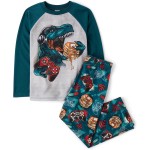 Das 2-teilige Pyjama-Set aus langärmeligem Oberteil und Hose von Children's Place für Jungen