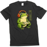 Lustiges Gamer-Frosch-T-Shirt für Herren, japanischer Game-Frosch mit Controller, Videospiel-T-Shirt Lustiges Gamer-Frosch-T-Shirt für Herren, japanischer Game-Frosch mit Controller, Videospiel-T-Shirt