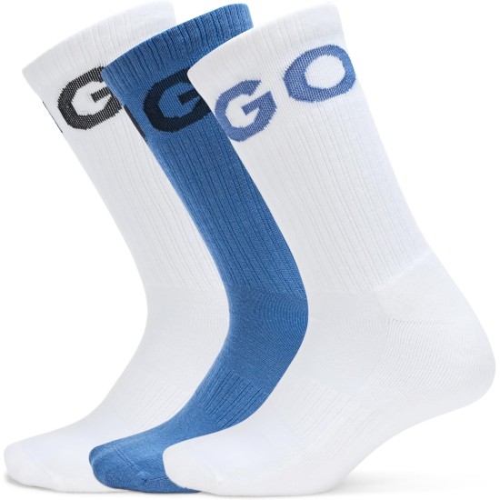 HUGO Herren-Socken aus gerippter Baumwolle mit kräftigem Logo im 3er-Pack HUGO Herren-Socken aus gerippter Baumwolle mit kräftigem Logo im 3er-Pack