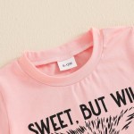 Sejardin Baby Mädchen Sommer Outfit Kleinkind Brief Drucken Kurzarm T Shirt Tops und Stretch Shorts 6 12 18 24M 2T Mädchen Kleidung