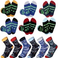 6 Paar lustige, im Dunkeln leuchtende Crew-Socken, Strumpffüller, leuchtende, lustige Socken für Männer und Frauen, Geburtstagsgeschenk