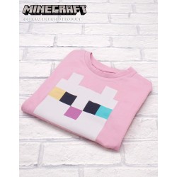 Minecraft Kitty Front Tie Mädchen rosa T-Shirt Gamer Tee Minecraft Kitty Front Tie Mädchen rosa T-Shirt Gamer Tee
