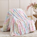 Smoofy Kunstfell-Überwurfdecke für Couch – Regenbogen-flauschiges, gemütliches Kaninchen-Fleece, weiche Plüsch-Blasendecke für Sofa und Bett, für Mama, warme, flauschige Heim- und Raumdekoration, Überwurf, 127 x 152 cm Smoofy Kunstfell-Überwurfdecke für Couch – Regenbogen-flauschiges, gemütliches Kaninchen-Fleece, weiche Plüsch-Blasendecke für Sofa und Bett, für Mama, warme, flauschige Heim- und Raumdekoration, Überwurf, 127 x 152 cm