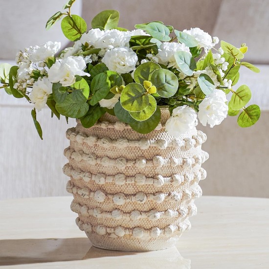 DN DECONATION Beige rustikale Bauernvase, 20,8 cm große strukturierte Boho-Vase für Heimdekoration, dekorative Blumenvasen aus Zement mit Seilknoten für Wohnzimmer, Tischaufsatz, Regal, Kaminsims-Dekoration DN DECONATION Beige rustikale Bauernvase, 20,8 cm große strukturierte Boho-Vase für Heimdekoration, dekorative Blumenvasen aus Zement mit Seilknoten für Wohnzimmer, Tischaufsatz, Regal, Kaminsims-Dekoration