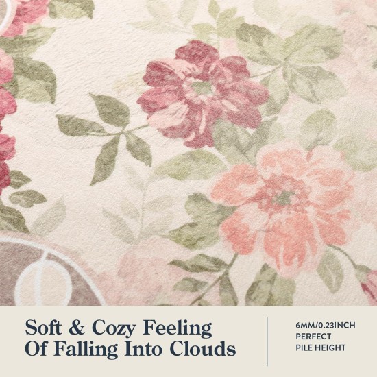 Lahome waschbare Teppiche mit Blumenmuster, 12,7 x 17,8 cm, Teppiche für Wohnzimmer, Boho-Teppich, Vintage-Teppiche für Schlafzimmer, Mädchen, rutschfest, niedriger Flor, ultradünn, großer Teppich für Bauernhaus, Esszimmer, Kinderspielzimmer, Nina (1,5 x Lahome waschbare Teppiche mit Blumenmuster, 12,7 x 17,8 cm, Teppiche für Wohnzimmer, Boho-Teppich, Vintage-Teppiche für Schlafzimmer, Mädchen, rutschfest, niedriger Flor, ultradünn, großer Teppich für Bauernhaus, Esszimmer, Kinderspielzimmer, Nina (1,5 x