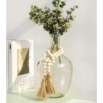 Meplait 39 Zoll Holzperlengirlande Bauernhaus mit Quasten, vielseitige Gebetsperlen, Boho-Chic, Wandbehang, Heimdekoration (natürlich) Meplait 39 Zoll Holzperlengirlande Bauernhaus mit Quasten, vielseitige Gebetsperlen, Boho-Chic, Wandbehang, Heimdekoration (natürlich)